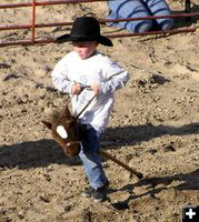 Stick horse barrel racing