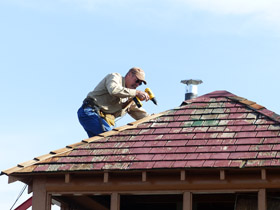 Working on roof