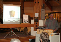 Is it a Clovis?  BLM archaeologist Dave Vlcek gives a presentation on May 18th. Photo by Dawn Ballou, PInedale Online!
